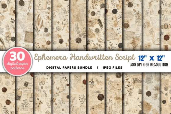 Download Ephemera Handwritten Script Wallpaper - Script Collection