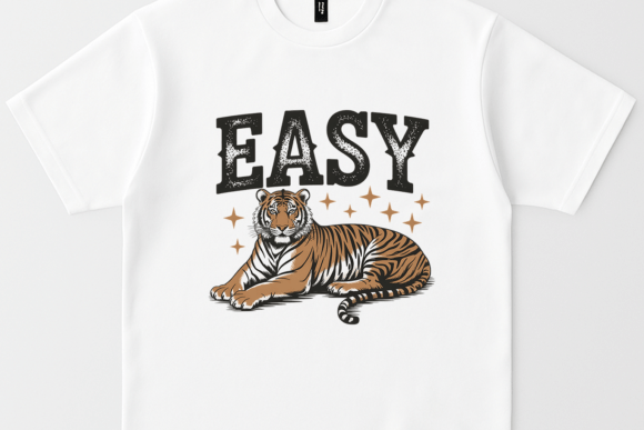 Download Relaxed Tiger "EASY" PNG Vintage Style - Relaxed Collection