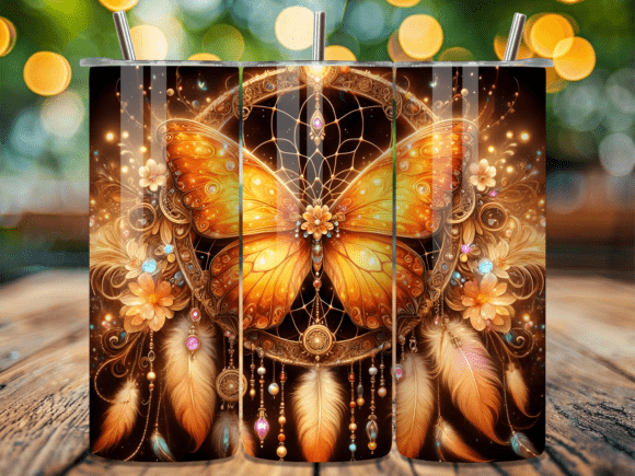 Download Golden Glow Butterfly Tumbler Wrap - Old Collection